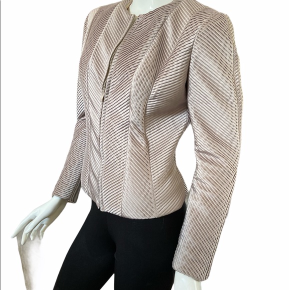 Vintage Couture Farinae Pleated Design Jacket - Picture 2 of 10